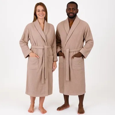 Produktbild von Betz Bademantel Frottee mit Schalkragen für Herren und Damen Berlin 100% Baumwolle Saunabademantel - langer Bademantel - Saunamantel Größe - L/XL - cappuccino