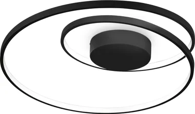 Produktbild von Ideal lux OZ PL runde Deckenleuchte mit Lichtverteiler aus opalem Gummi Struktur Schwarz modernes Design