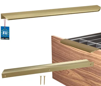 Produktbild von KOTARBAU® Möbelgriff Schrankgriffe 340 mm Gold Matt ZnAl Hinterschraubgriffe Kantengriff Schubladengriffe Küche Modern