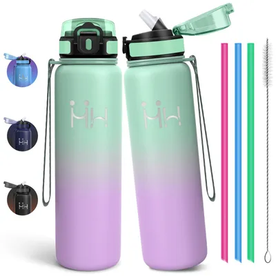 Produktbild von Trinkflasche 1L Edelstahl BPA-frei, auslaufsicher, doppelwandig, Thermoflasche