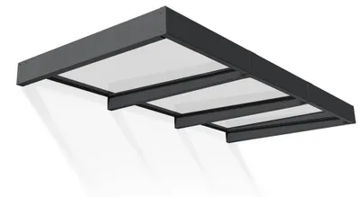 Produktbild von Palram - Canopia Metall Vordach Sophia Clear XL 2814 Anthrazit 140x286x17 cm