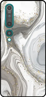 Produktbild von Smartphonica Handytasche passend für Xiaomi Mi 10 / 10 Pro mit Marmordruck - TPU Rückabdeckung Fall Marmor Design - Silber