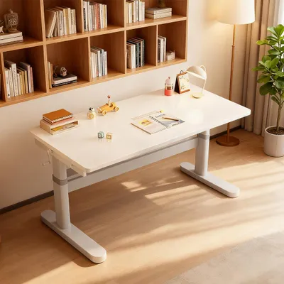 Produktbild von Schreibtisch Höhenverstellbarer Schreibtisch Computertisch Kurbelhöhenverstellbarer Schreibtisch Beige 120*60*55cm A /STBSJ2/