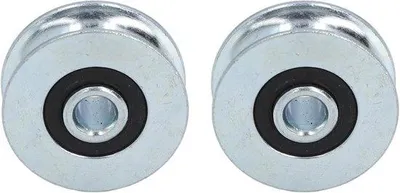 Produktbild von 2 Stahl-Katrollen 40 mm Ø mit 8 mm Durchgang - Stahlrohr - Schwere Kastenrad - Langlebige Hand-Katrolle