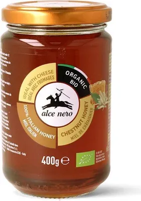 Produktbild von Alce Nero Italienischer -Kastanienhonig 400 g, Kastanienhonig, 400 g, Italien, 331 kcal, 1408 kJ, 83 g