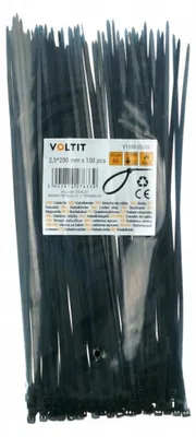 Produktbild von Kabelbinder - Nylon 66 Material - Schwarz - 2,5 mm Breite - 160 mm Länge - 100 Stück - Für Kabelmanagement