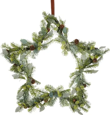 Image de House of Seasons Couronne de Noël Étoile H6 x Ø60 cm - Vert