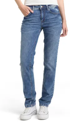 Produktbild von TOM TAILOR Damen 1008119 Alexa Straight Jeans, 10125 - Random Bleached Blue Deni