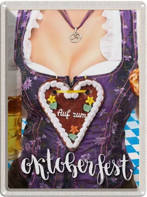 Produktbild von vianmo Blechschild 40x30 cm  München Dirndl Brezel Deutschland Feiern Party