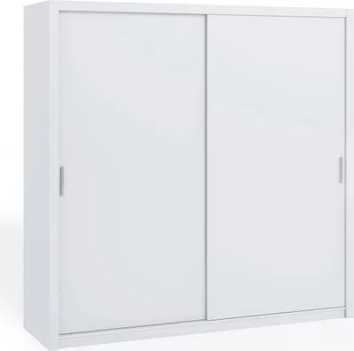 Produktbild von Schiebetürenschrank Zenit 220 cm, Schwebetürenschrank, Kleiderschrank, Garderobe (Farbe: Weiß, ohne Spiegel)