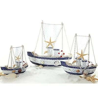 Produktbild von Fischerboot, mit Fangnetz, S ca. 12x12x4 cm