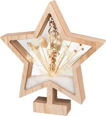 Produktbild von Holzstern mit Mikro-LEDs 4x26x28cm 25 LEDs