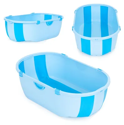 Zdjęcie produktu dla Wanienka dla dzieci wanna turystyczna składana odpływ niebieska ECOTOYS
