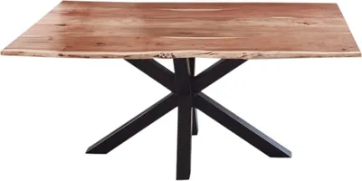 Produktbild von SAM® Esstisch Baumkante massiv Akazie natur 160 cm Spider-Gestell schwarz QUINCY
