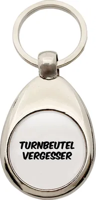 Produktbild von Huuraa Schlüsselanhänger Turnbeutelvergesser Schriftzug Metall Schlüsselring Einkaufswagenchip Geschenkidee