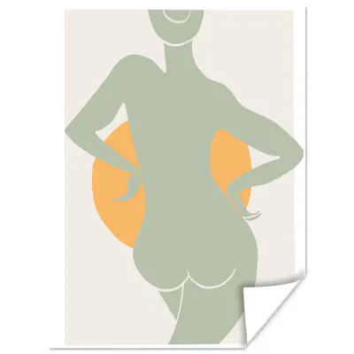 Produktbild von MuchoWow® Poster Frau - Sonne - Gelb - Grün - Körper 90x120 cm - Wohnzimmer
