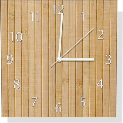 Produktbild von Wallario Design Wanduhr Holzpanele hell aus Aluverbund, Größe 30 x 30 cm