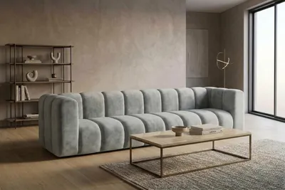 Produktbild von Kaiser Möbel Modulares 4-Sitzer-Sofa, Velvet-Stoff Riviera, Grau, GRAND, KI-generiertes Bild