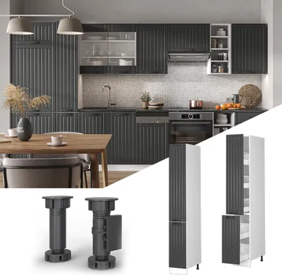 Image de Meuble haute de cuisine Vicco Fame-Line Anthracite campagne 30cm, Model 40677