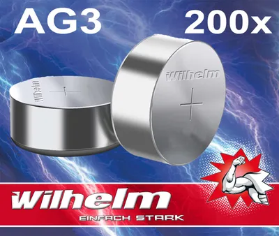 Produktbild von 200 x Wilhelm AG3 Knopfzellen Knopfbatterien Uhrenbatterien Blisterpack NEU!