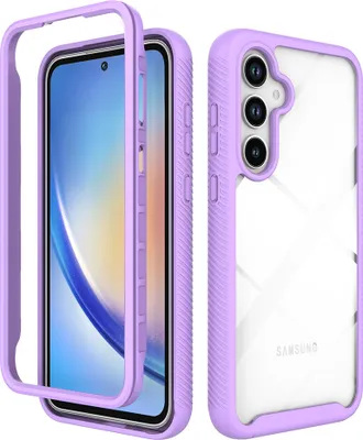 Produktbild von Galaxy A35 Hülle, Hybrid Transparente Rückseite TPU Bumper Stoßfest Schutzhülle für Samsung Galaxy A35 Lila