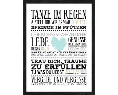 Produktbild von Gerahmtes Bild Blue Heart 33x43 cm