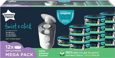 Imagen del producto de Un práctico juego de 12 cartuchos para el cubo de basura Advanced Twist & Click