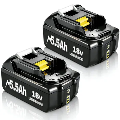 Image de 2 batteries de remplacement de 18V, 5,5 Ah, pour outils électriques