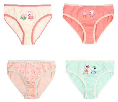 Produktbild von Peppa Wutz Panty für Mädchen Kinder Slip Unterhose Unterwäsche Mehrfarbig Bunt (4er Pack) 98-104