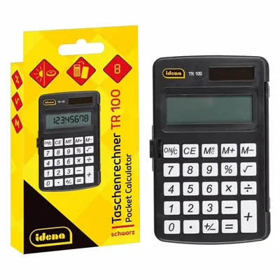 Produktbild von Idena Taschenrechner TR100 solar schwarz 8stelliges Display