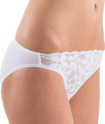Produktbild von HERMKO 503288 Damen Mini-Slip mit Spitze, Farbe:weiß, Größe:32/34 (XS)