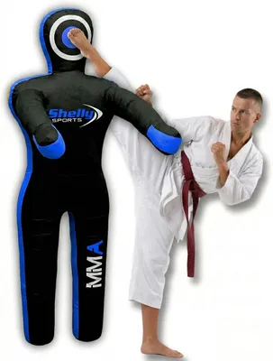 Image de Omgoods - Mannequin d'entraînement pour arts martiaux - Sac de frappe pour judo, jiu-jitsu brésilien et karaté - Non rempli