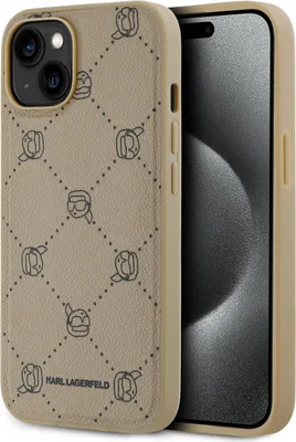 Image de Karl Lagerfeld iPhone 14 & 13 Coque arrière - Magsafe - Karl Heads - Beige