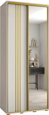 Produktbild von MEBLE KRYSPOL Davos 7 Schrank, zwei Türen - 235,2x120x60 cm - Weiß Weiß Gold