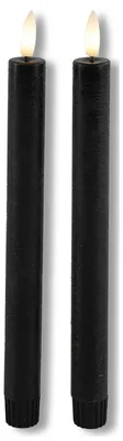Produktbild von Countryfield LED Stabkerzen rustikal schwarz 24cm 2er-Set mit Fernbedienung