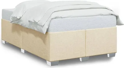 Image de vidaXL Cadre de lit sans matelas Crème 120x200 cm Tissu