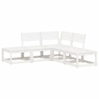 Produktbild von vidaXL 5-tlg. Garten-Sofagarnitur Weiß Massivholz Kiefer