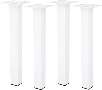 Produktbild von 4er Set Möbelfüße Schrankfüße Weiss Eckig 25x25mm Sofafüße Möbelbeine Bettstützen Höhe 350mm