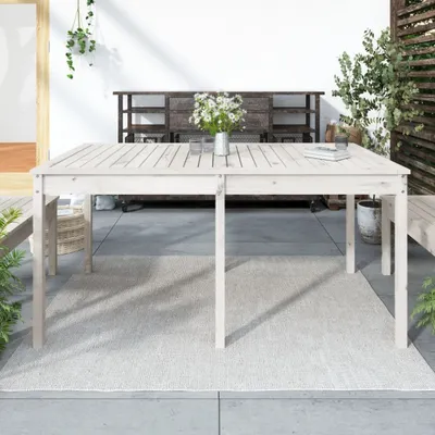 Produktbild von "2026 Promotion" Gartentisch Weiß 159,5x82,5x76 cm Massivholz Kiefer - Gartentische CC29001