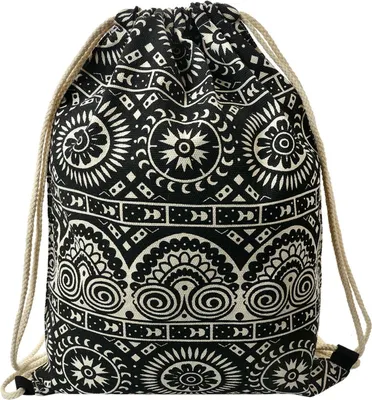Image de Juleeze JZBG0311 Sac à dos Boho noir et blanc 34x1x43 cm