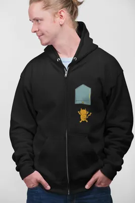 Produktbild von D&B Uni Hoodie ZIPPO00011 Falling Cat Schwarz-Größe S