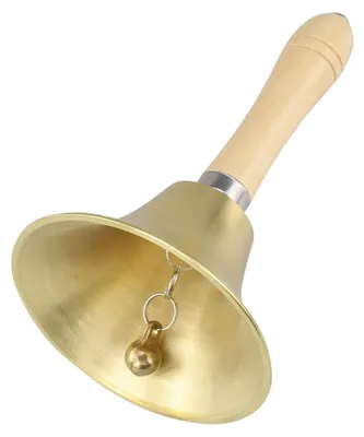Image de Solidchoice - Cloche en laiton avec manche en bois, 11 cm, pour la méditation et la décoration