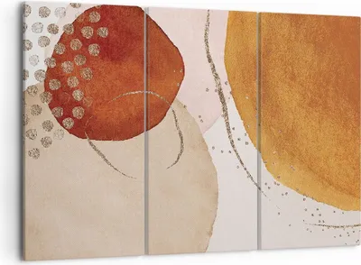 Produktbild von Bild auf Leinwand - Leinwandbild - 3 Teile - Orange Abstraktion Flecken - 105x70cm - Wand Bild - Wanddeko - Wandbilder - Leinwanddruck - Bilder - Wanddekoration - Leinwand bilder - CE105x70-4696