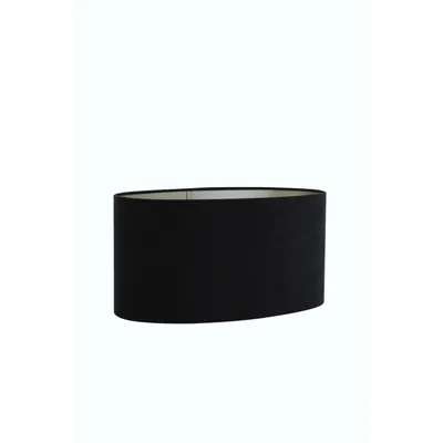 Produktbild von Light & Living - Lampenschirm oval Velours - Schwarz - 38x17,5x19cm - Stoffschirm für E27