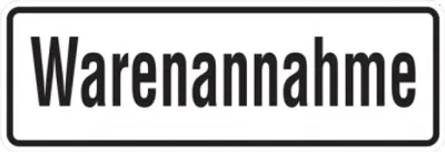 Produktbild von Dreifke® Hinweisschild, Warenannahme, 120 x 350 mm, Folie selbstklebend 1 Stk.