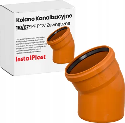 Zdjęcie produktu dla Instalplast Kolano Kanalizacyjne 110mm/67° PCV | Pomarańczowe
