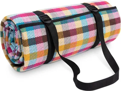 Produktbild von ASKSA Pikniková deka Camping Blanket Beach Picnic Blanket Vodotěsná s rukojetí pro přenášení Lehká kompaktní přenosná, duha, velikost: 150x200cm