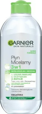 Produktbild von Garnier Mizellenwasser 3in1 400ml normale Mischhaut Make up Entferner sanft