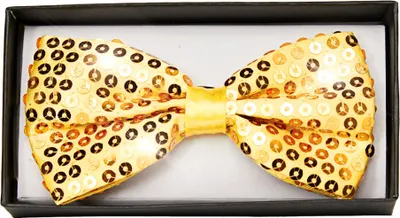 Produktbild von Goldene Pailletten Fliege Deluxe als Kostüm Zubehör für Fasching & Mottoparties