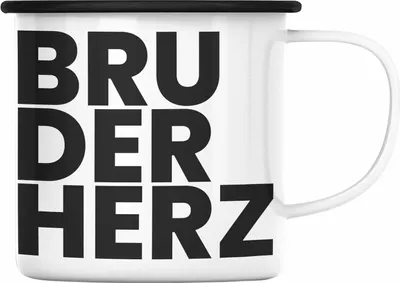 Produktbild von Trendation - Bester Bruder Emaille Tasse Geschenk Geburtstag Weihnachten Lustig Bruderherz Geschenkideen Erwachsen (Schwarz)